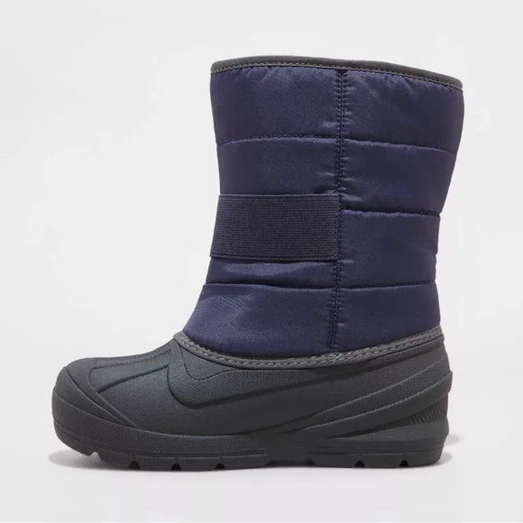 Cat & Jack Youth Kids' Navy Blue Asher Medium Width Winter Boots waterproof - Picture 2 of 4